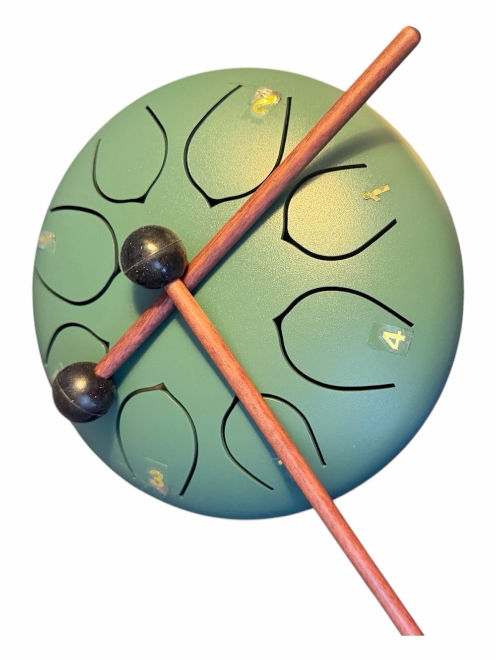 Emerald Green Steel Tongue Drum with Mallets
